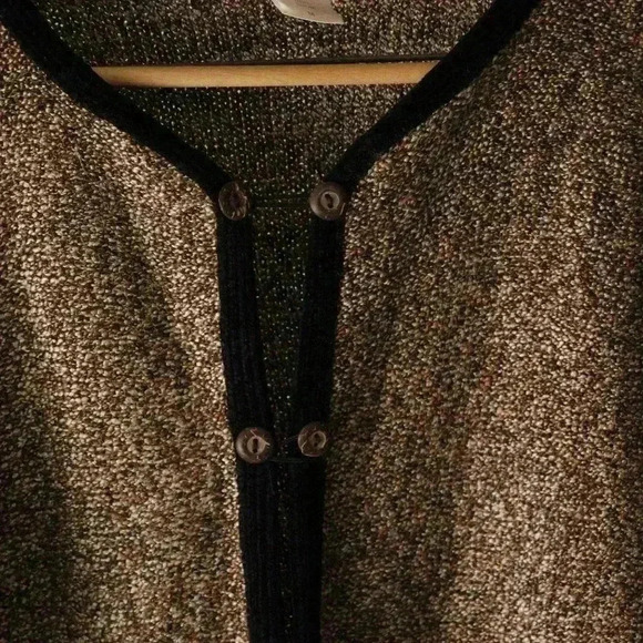 Coldwater Creek size M double button close knit cardigan NWOT unique retro brown - Picture 10 of 14